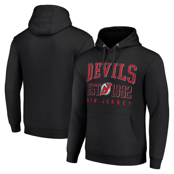 Men's Starter Black New Jersey Devils Retro Graphic Pullover Hoodie