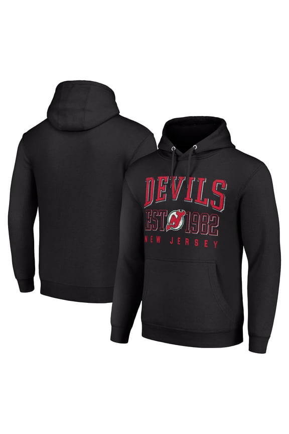 Men's Starter Black New Jersey Devils Retro Graphic Pullover Hoodie