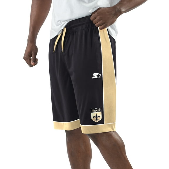 Men's-Starter  Black New Orleans Saints Vintage Logo Fan Favorite Shorts