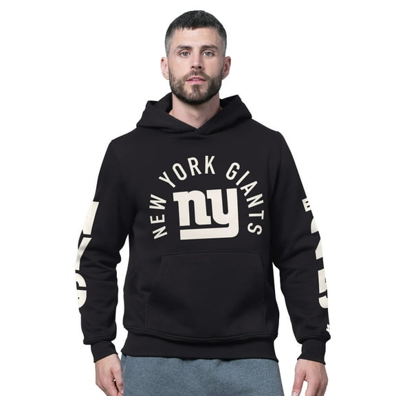 Men's Starter Black New York Giants Handoff Fleece Hoodie Sweatshirt