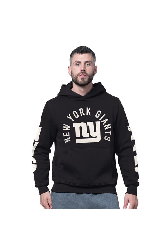 Men's Starter Black New York Giants Handoff Fleece Hoodie Sweatshirt