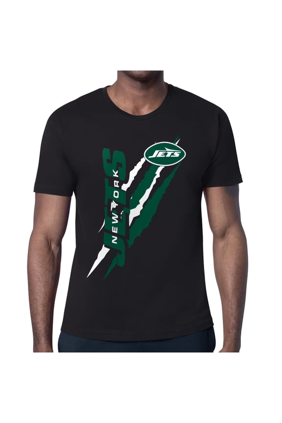 Men's Starter Black New York Jets Color Scratch T-Shirt