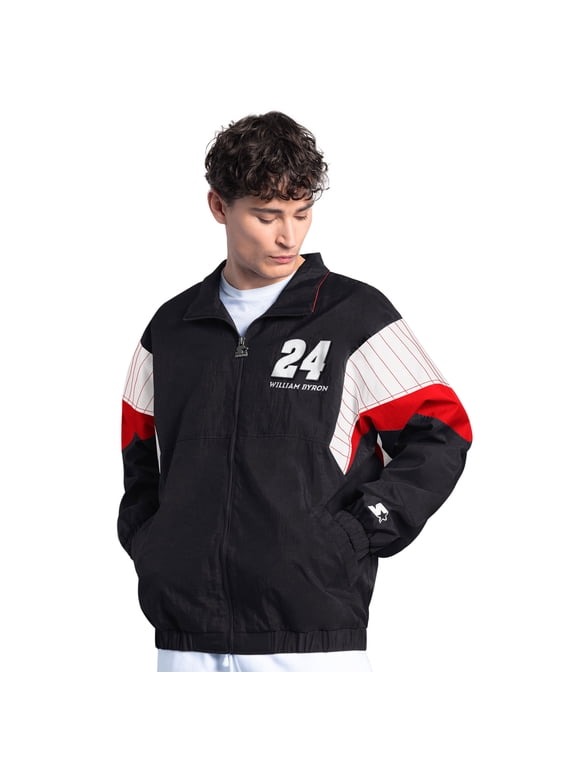 Men's Starter Black/Red William Byron Axalta Yard Line Full-Zip Jacket