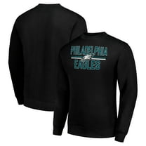 Men's Starter Black Philadelphia Eagles Team Mesh Print Graphic Pullover Sweatshirt