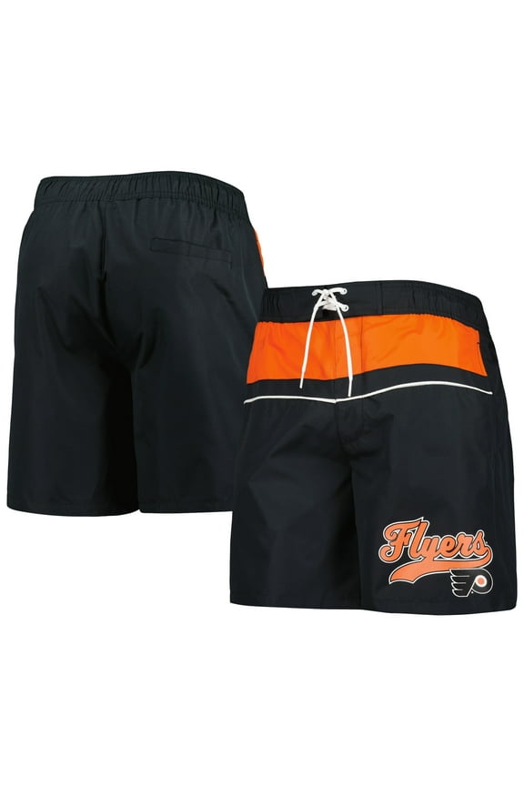 Men's Starter Black Philadelphia Flyers Freestyle Volley Swim Shorts