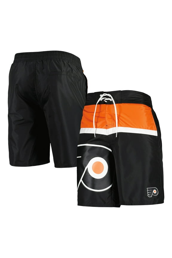 Men's Starter Black Philadelphia Flyers Sea Wind Swim Trunks