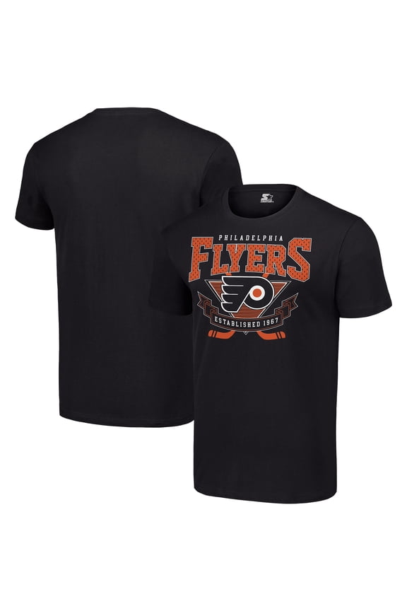 Men's Starter Black Philadelphia Flyers Team Logo Graphic T-Shirt