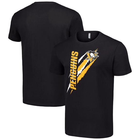 Men's Starter  Black Pittsburgh Penguins Color Scratch T-Shirt