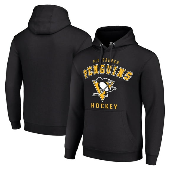 Men's Starter Black Pittsburgh Penguins Logo Pullover Hoodie
