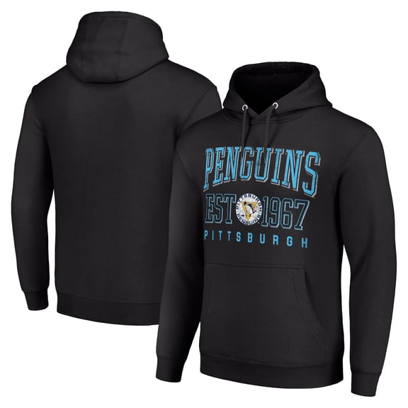 Men's Starter Black Pittsburgh Penguins Retro Graphic Pullover Hoodie