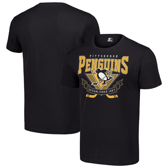 Men's Starter Black Pittsburgh Penguins Team Logo Graphic T-Shirt