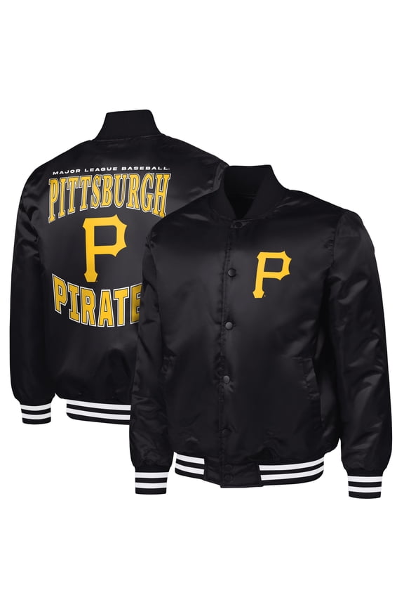 Men's G-III Sports by Carl Banks Black Pittsburgh Pirates Adaptive Full-Snap Varsity Jacket