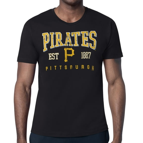 Men's-Starter  Black Pittsburgh Pirates Distressed Logo T-Shirt