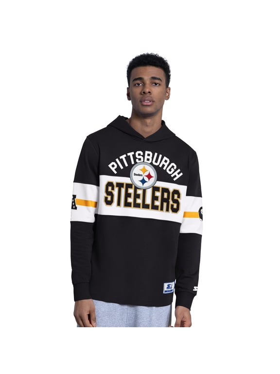 Men's Starter Black Pittsburgh Steelers Fullback Jersey Hoodie