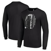 Mens Starter Black Pittsburgh Steelers Half Helmet Logo Long Sleeve T-Shirt