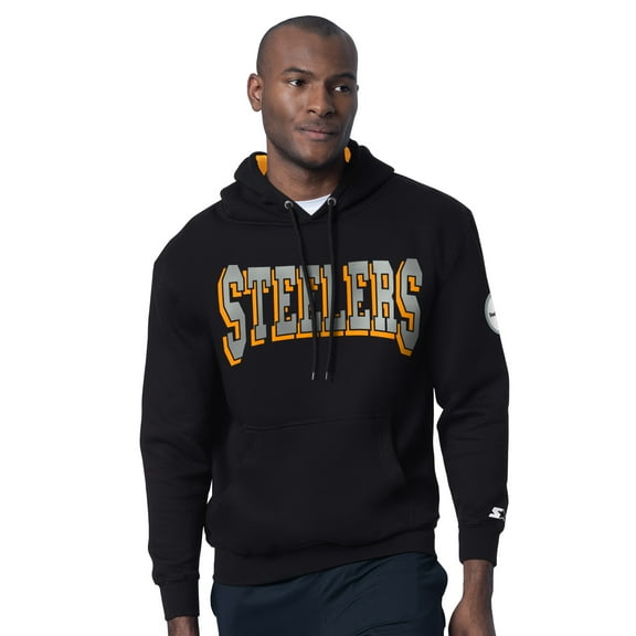 Men's Starter Black Pittsburgh Steelers Thursday Night Gridiron Hoodie