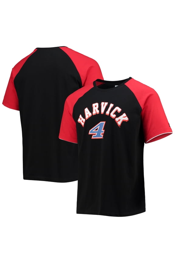 Men's Starter Black/Red Kevin Harvick The Catcher Raglan T-Shirt