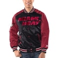 thumbnail image 1 of Men's Starter Black/Red Miami Heat Renegade Satin Full-Snap Varsity Jacket, 1 of 2