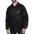 thumbnail image 1 of Men's Starter Black San Antonio Spurs Retro Logo Raglan Coaches Full-Snap Jacket, 1 of 2