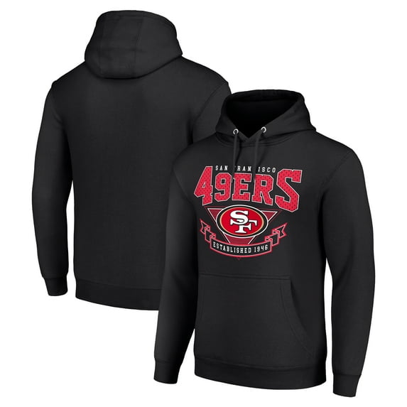 Men's Starter Black San Francisco 49ers -80s Inspired Pullover Hoodie