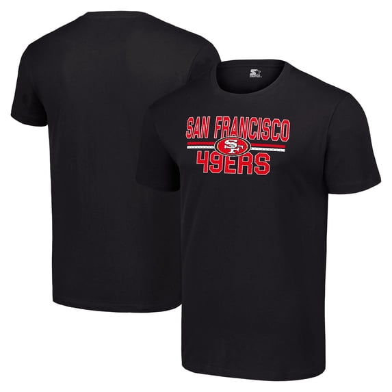 Men's Starter Black San Francisco 49ers Team Mesh Print Graphic T-Shirt