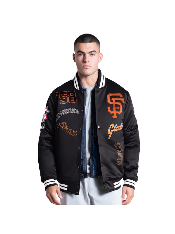 Men's Starter Black San Francisco Giants Elite Full Snap Varsity Jacket