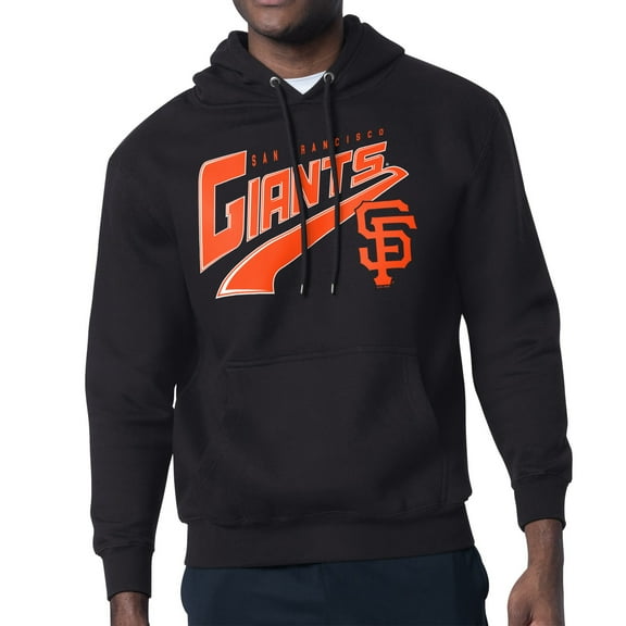 Men's Starter Black San Francisco Giants Modern Tailsweep Fleece Tri-Blend Pullover Hoodie