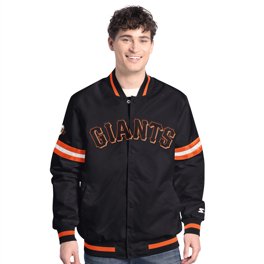 Men's Starter Black San Francisco Giants Option Route Satin Full
