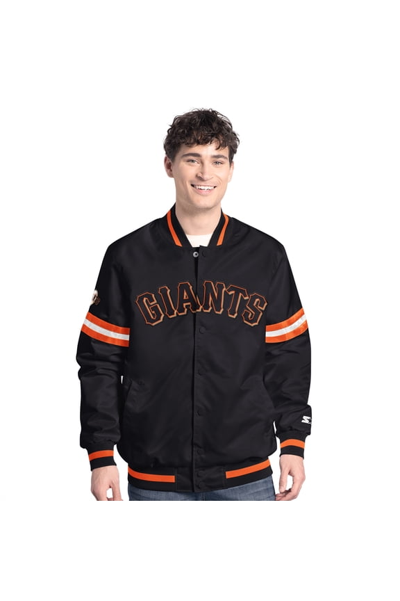 Men's-Starter Black San Francisco Giants Scout Full-Snap Varsity Jacket