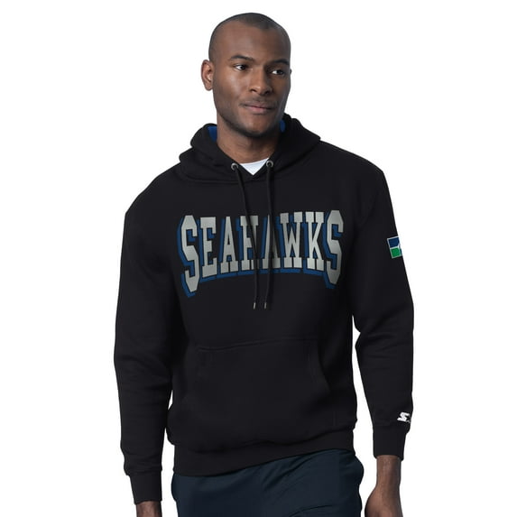 Men's Starter Black Seattle Seahawks Thursday Night Gridiron Hoodie with Vintage Logo