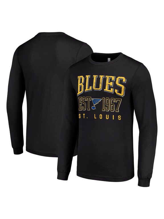 Men's Starter Black St. Louis Blues Retro Graphic Long Sleeve Crew T-Shirt