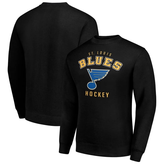 Men's Starter Black St. Louis Blues Team Logo Fleece Pullover Sweatshirt