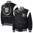 thumbnail image 1 of Men's Starter Black TRACKHOUSE RACING Force Play Full-Snap Varsity Jacket, 1 of 3