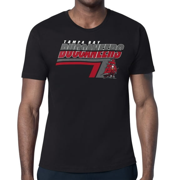Men's Starter Black Tampa Bay Buccaneers Logo Push Graphic T-Shirt