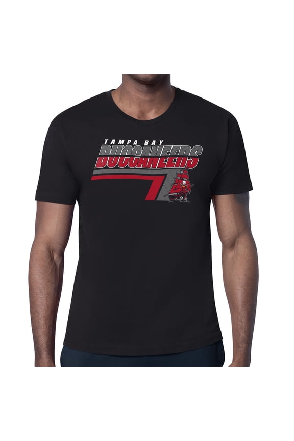 Men's Starter Black Tampa Bay Buccaneers Logo Push Graphic T-Shirt