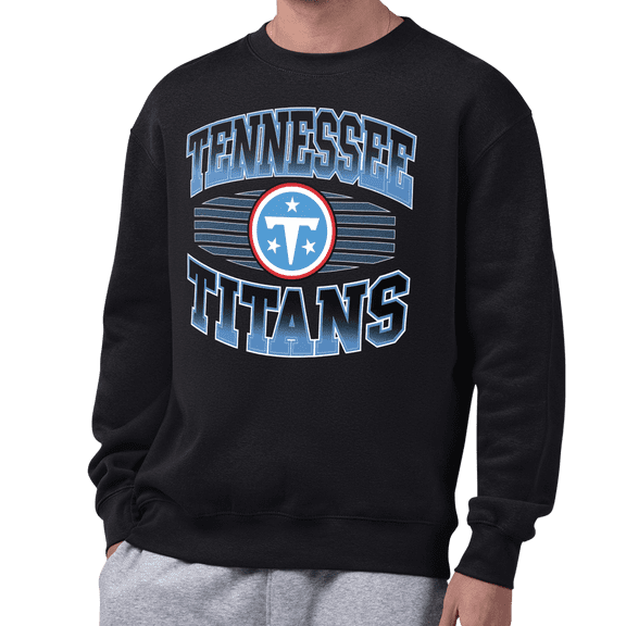 Men's Starter Black Tennessee Titans Grit Graphic Fleece Sweatshirt