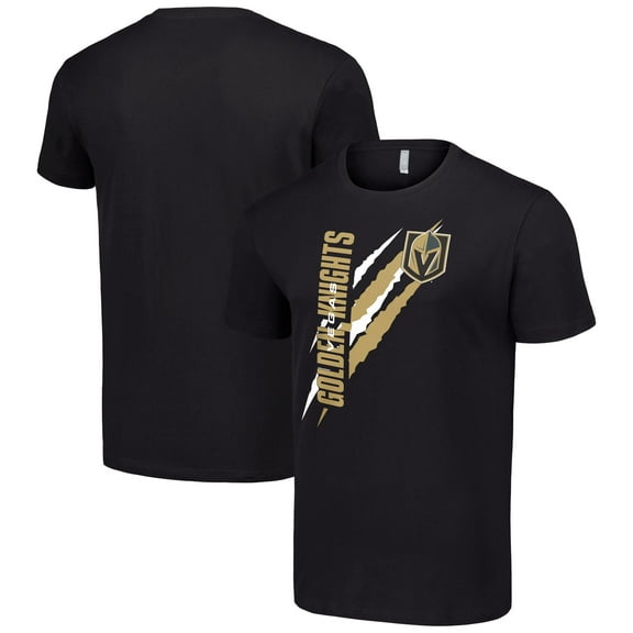 Men's Starter Black Vegas Golden Knights Color Scratch T-Shirt