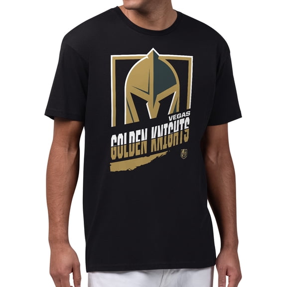 Men's Starter Black Vegas Golden Knights Logo Zoom T-Shirt