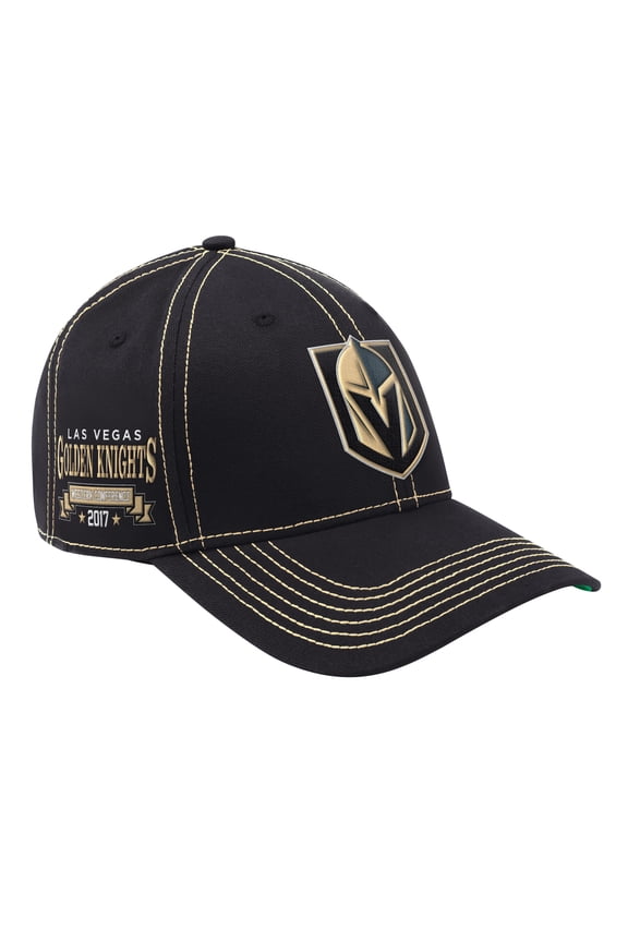 Men's-Starter Black Vegas Golden Knights Sphere II Curved Starfit Adjustable Hat