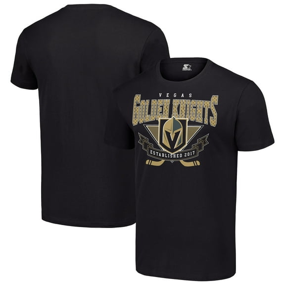 Men's Starter Black Vegas Golden Knights Team Logo Graphic T-Shirt