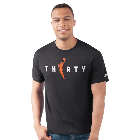 Men's Starter Black WNBA 30th Anniversary Prime Time T-Shirt