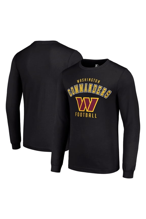 Men's Starter Black Washington Commanders Long Sleeve T-Shirt