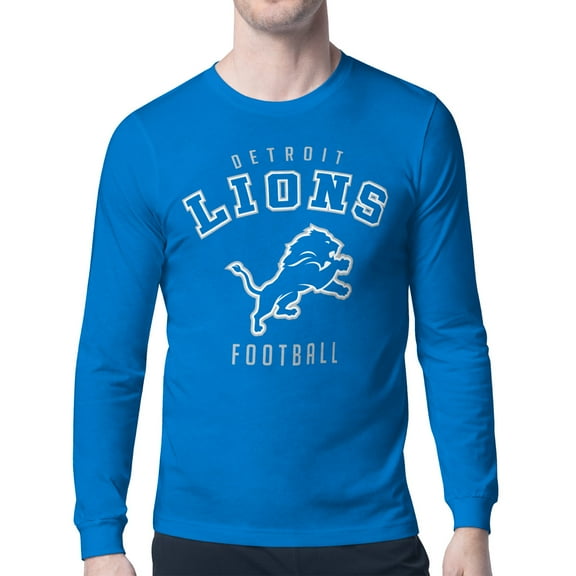 Men's Starter  Blue Detroit Lions City Team Logo Long Sleeve T-Shirt