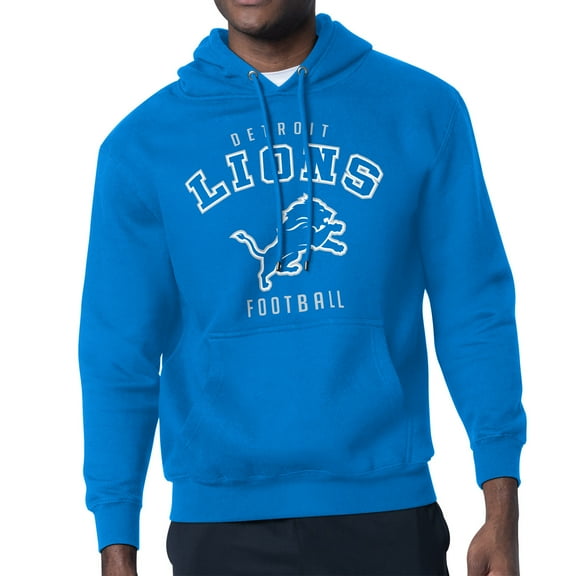 Men's Starter Blue Detroit Lions City Team Logo Pullover Hoodie