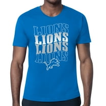 Men's Starter  Blue Detroit Lions Four Team Name Retro Logo T-Shirt