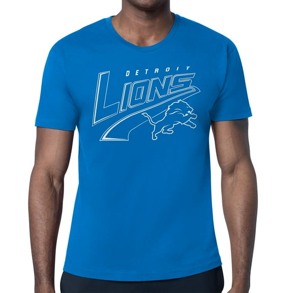 Men's Starter Blue Detroit Lions Modern Tailsweep Graphic T-Shirt