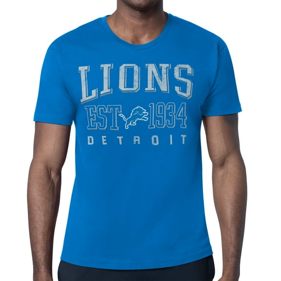 Men's Starter  Blue Detroit Lions Retro Team Logo T-Shirt