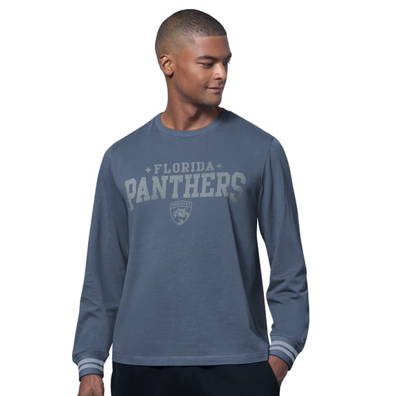 Men's Starter Blue Florida Panthers Field Long Sleeve T-Shirt