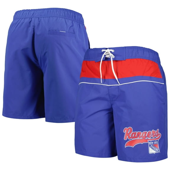 Men's Starter Blue New York Rangers Freestyle Volley Swim Shorts