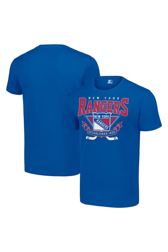 Men's Starter Blue New York Rangers Team Logo Graphic T-Shirt